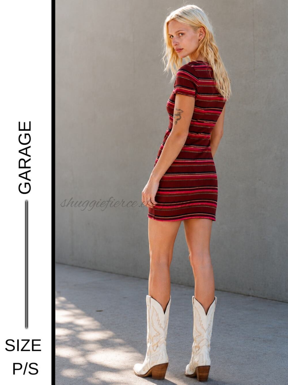 ✨ MSRP: $39 | Garage Ribbed Striped T-Shirt Dress – Petite/Small | Multicolor ✨
